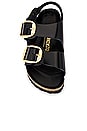 view 4 of 5 Milano Big Buckle High Shine Sandal in Black