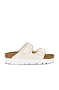 view 1 of 5 Arizona Platform Faux Leather Sandal in Eggshell
