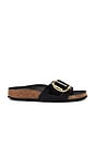 view 1 of 5 Madrid Big Buckle Sandal in High Shine Black