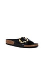 view 2 of 5 Madrid Big Buckle Sandal in High Shine Black