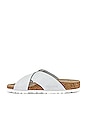 view 5 of 5 Siena Big Buckle Sandal in Washed Metallic White