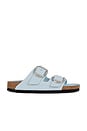 view 1 of 5 Arizona Big Buckle Sandal in High Shine Baby Blue Leather
