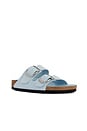 view 2 of 5 Arizona Big Buckle Sandal in High Shine Baby Blue Leather