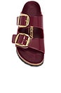 view 4 of 5 Arizona Hammered Big Buckle Sandal in High Shine Zinfandel Leather