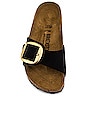 view 4 of 5 Madrid Big Buckle Gold Sandal in Black
