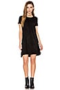 view 1 of 3 Short Sleeve Knit & Suede Dress in Black
