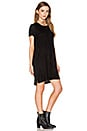 view 2 of 3 Short Sleeve Knit & Suede Dress in Black