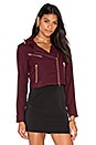 view 1 of 6 Cropped Moto Blazer in Burgundy