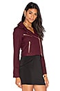 view 3 of 6 Cropped Moto Blazer in Burgundy