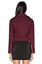 view 4 of 6 Cropped Moto Blazer in Burgundy