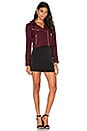 view 5 of 6 Cropped Moto Blazer in Burgundy