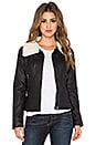 view 1 of 5 Faux Fur Collar Moto Jacket in Black