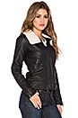 view 3 of 5 Faux Fur Collar Moto Jacket in Black