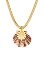view 2 of 3 COLLAR COLGANTE OCEANA in Gold & Shell