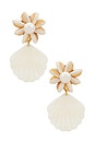 view 1 of 3 Royal Palm Earrings in Shell & Pearl