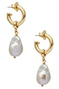 view 2 of 2 Favorite Pearl Hoops in Gold
