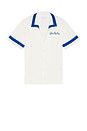 view 1 of 4 Paneled Knit Shirt in White & Blue