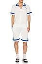 view 4 of 4 Paneled Knit Shirt in White & Blue