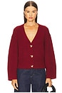 view 1 of 5 Cropped Cardigan in Crimson Crest