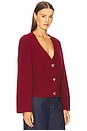 view 2 of 5 Cropped Cardigan in Crimson Crest