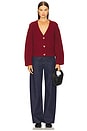 view 4 of 5 Cropped Cardigan in Crimson Crest