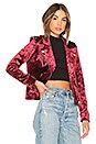 view 2 of 4 Velvet Moto Jacket in Red