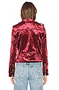 view 3 of 4 Velvet Moto Jacket in Red