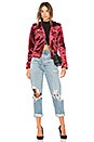 view 4 of 4 Velvet Moto Jacket in Red