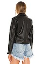 view 3 of 4 Cropped Vegan Leather Moto Jacket in Morning Gram