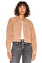 view 1 of 4 Suede Fringe Jacket in Almond Butter