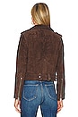 view 4 of 5 Faux Suede Moto Jacket in Chocolate Souffl?