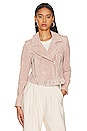 view 2 of 5 BLOUSON MOTARD SUEDE MOTO JACKET in Desert Rose