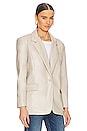 view 3 of 5 Faux Leather Blazer in Bare Essential