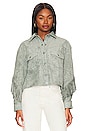 view 2 of 5 Faux Suede Fringe Shacket in Olive Branch