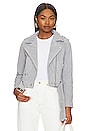 view 1 of 5 Suede Moto Jacket in in Cloud Grey