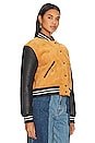 view 3 of 5 Leather Bomber Jacket in Booksmart