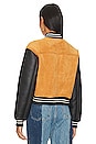 view 4 of 5 Leather Bomber Jacket in Booksmart
