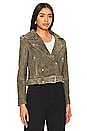view 3 of 5 Faux Suede Moto Jacket in Herb