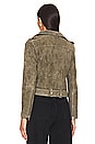 view 4 of 5 Faux Suede Moto Jacket in Herb