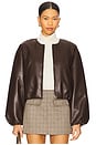 view 1 of 5 Cropped Leather Bomber in Grand Slam