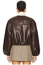 view 4 of 5 Cropped Leather Bomber in Grand Slam