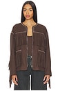 view 1 of 4 BLOUSON À FRANGES in Brown