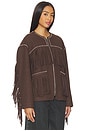 view 2 of 4 BLOUSON À FRANGES in Brown