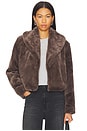 view 1 of 4 Cropped Faux Fur Coat in Full Steam