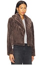 view 2 of 4 Cropped Faux Fur Coat in Full Steam