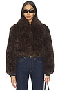 view 1 of 4 Cropped Faux Fur Coat in Midnight Run