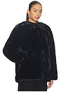 view 3 of 5 Faux Fur Coat in Black Cherry