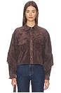 view 2 of 5 Cropped Fringe Jacket in Bonfire