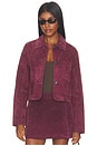 view 2 of 5 CHAQUETA SUEDE in Wine O'clock