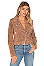 view 2 of 6 CHAQUETA MOTO ANTE in Coffee Bean
